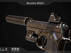 Beretta M9A1 3D Модель