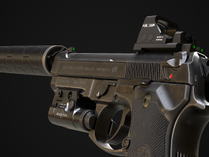 Beretta M9A1 3D Model