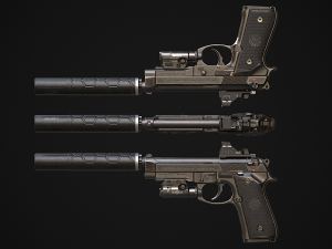 Beretta M9A1 3D Model