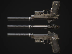 Beretta M9A1 3D Model