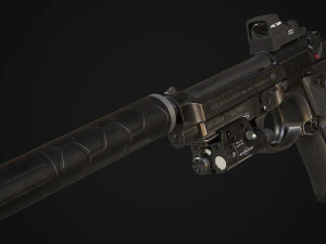 Beretta M9A1 3D Model