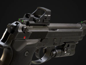 Beretta M9A1 3D Model