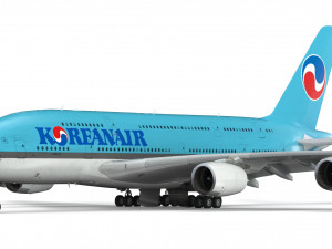 airbus a380 - korean airlines 3D Model