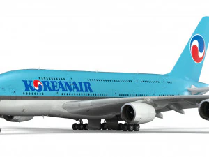 airbus a380 - korean airlines 3D Model