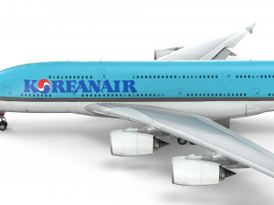 airbus a380 - korean airlines 3D Model