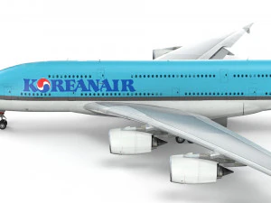 airbus a380 - korean airlines 3D Model