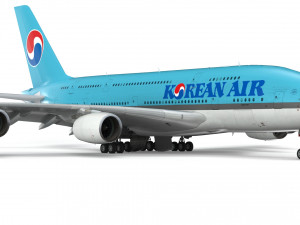 airbus a380 - korean airlines 3D Model