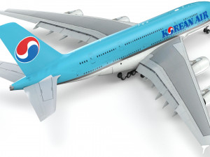 airbus a380 - korean airlines 3D Model
