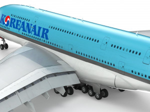 airbus a380 - korean airlines 3D Model