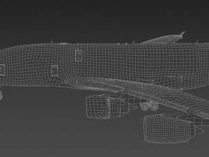 airbus a380 - korean airlines 3D Model