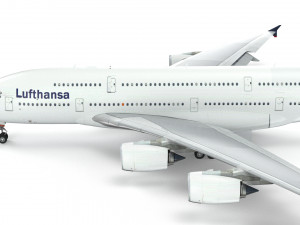 airbus a380 - lufthansa 3D Model