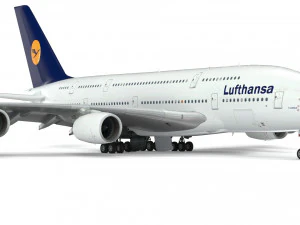 airbus a380 - lufthansa 3D Model