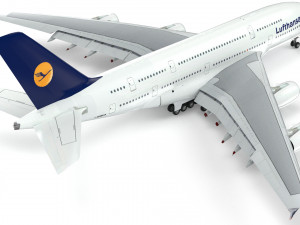 airbus a380 - lufthansa 3D Model
