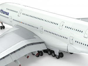 airbus a380 - lufthansa 3D Model