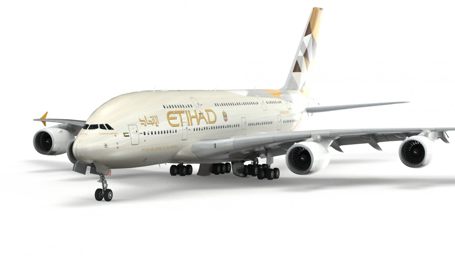 airbus a380 - arabian airlines 3D Model .c4d .max .obj .3ds .fbx .stl .blend 
