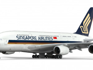 airbus a380 - singapore airlines Model 3D