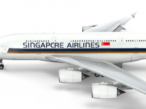 airbus a380 - singapore airlines Model 3D