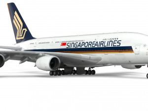 airbus a380 - singapore airlines Model 3D