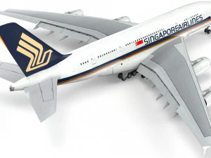 airbus a380 - singapore airlines 3D Model