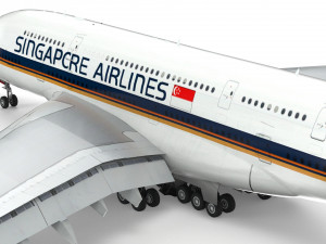 airbus a380 - singapore airlines Model 3D