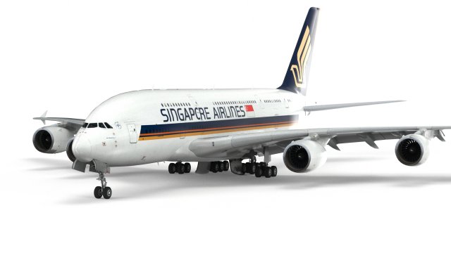 airbus a380 - singapore airlines Model 3D .c4d .max .obj .3ds .fbx .stl .blend 