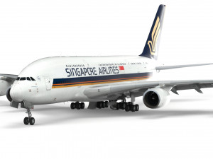 airbus a380 - singapore airlines 3D Model