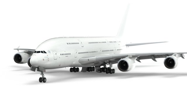 airbus a380 - clear white paint Modèle 3D .c4d .max .obj .3ds .fbx .stl .blend 