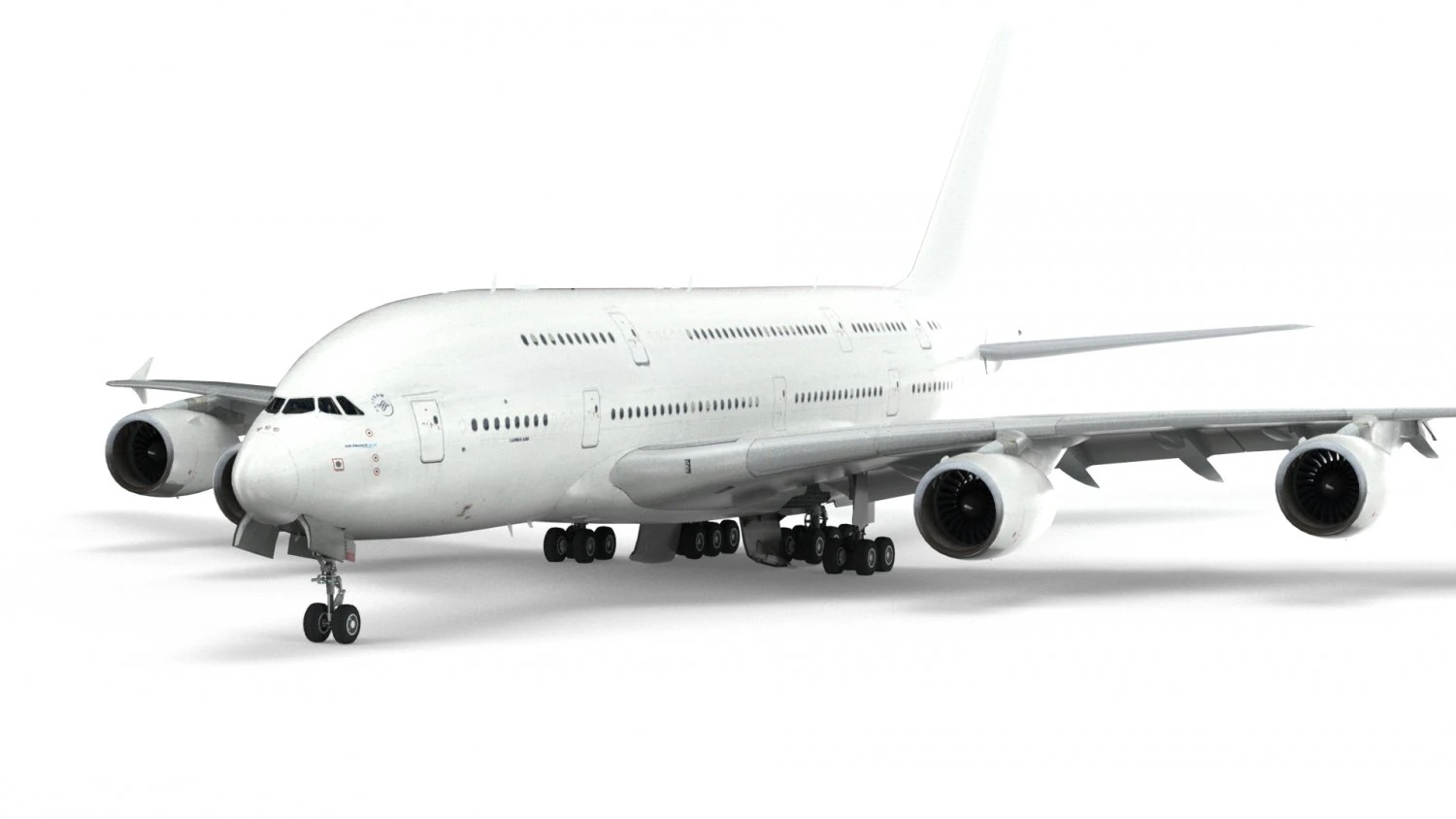 airbus a380 - clear white paint 3D Model .c4d .max .obj .3ds .fbx .stl .blend 
