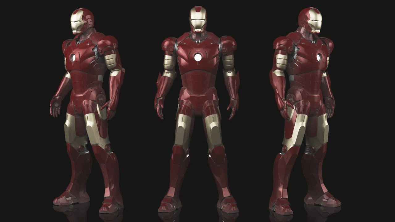 Iron man mk3 Rigged 3D Model .c4d .max .obj .3ds .fbx .stl .blend 