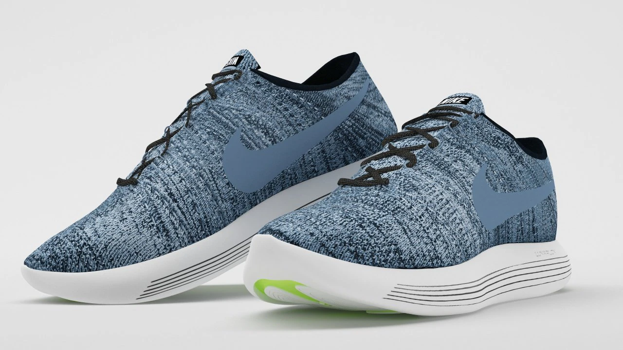 nike lunarepic low flyknit 2 blue 3D Model .c4d .max .obj .3ds .fbx .stl .blend 