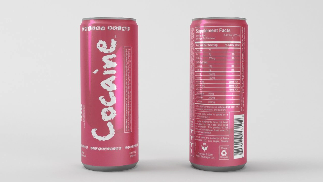 cocaine energy drink 3D Model .c4d .max .obj .3ds .fbx .stl .blend