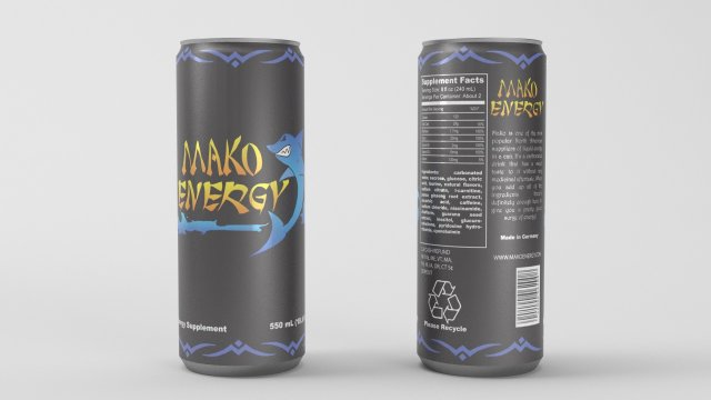 mako energy drink 3D मॉडल .c4d .max .obj .3ds .fbx .stl .blend 