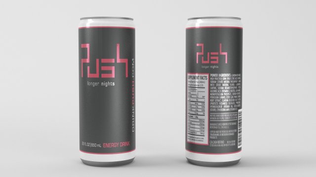 push energy drink 3D 모델 .c4d .max .obj .3ds .fbx .stl .blend 