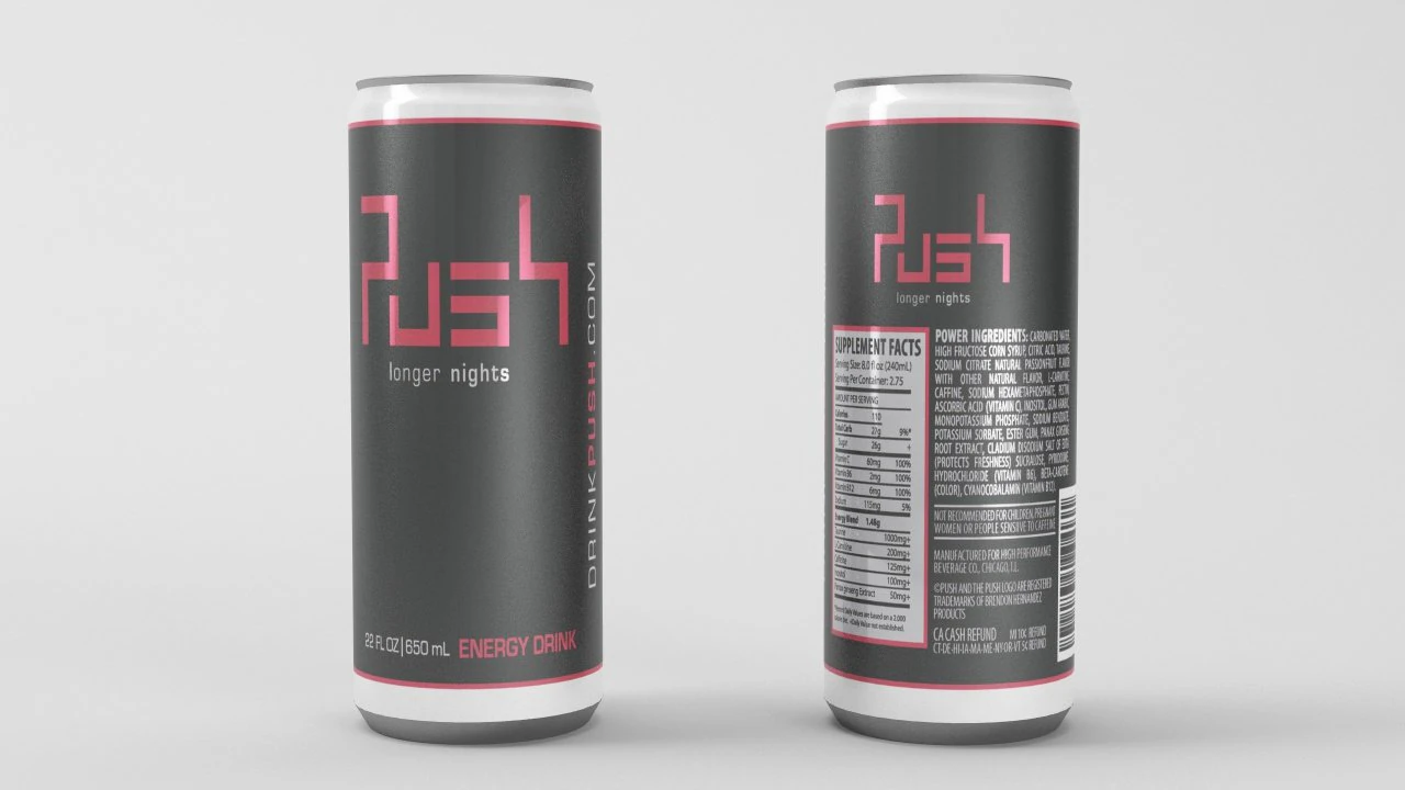 push energy drink 3D Model .c4d .max .obj .3ds .fbx .stl .blend 