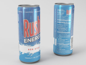 rush energy drink 3D Model