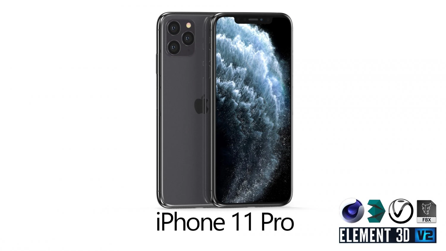 apple iphone 11 pro - element 3d 3D Model .c4d .max .obj .3ds .fbx .stl .blend 