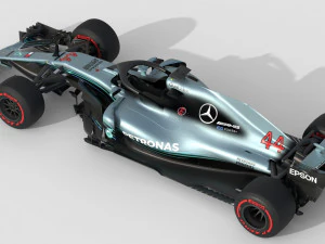 F1 Mercedes W09 2018 3D Model