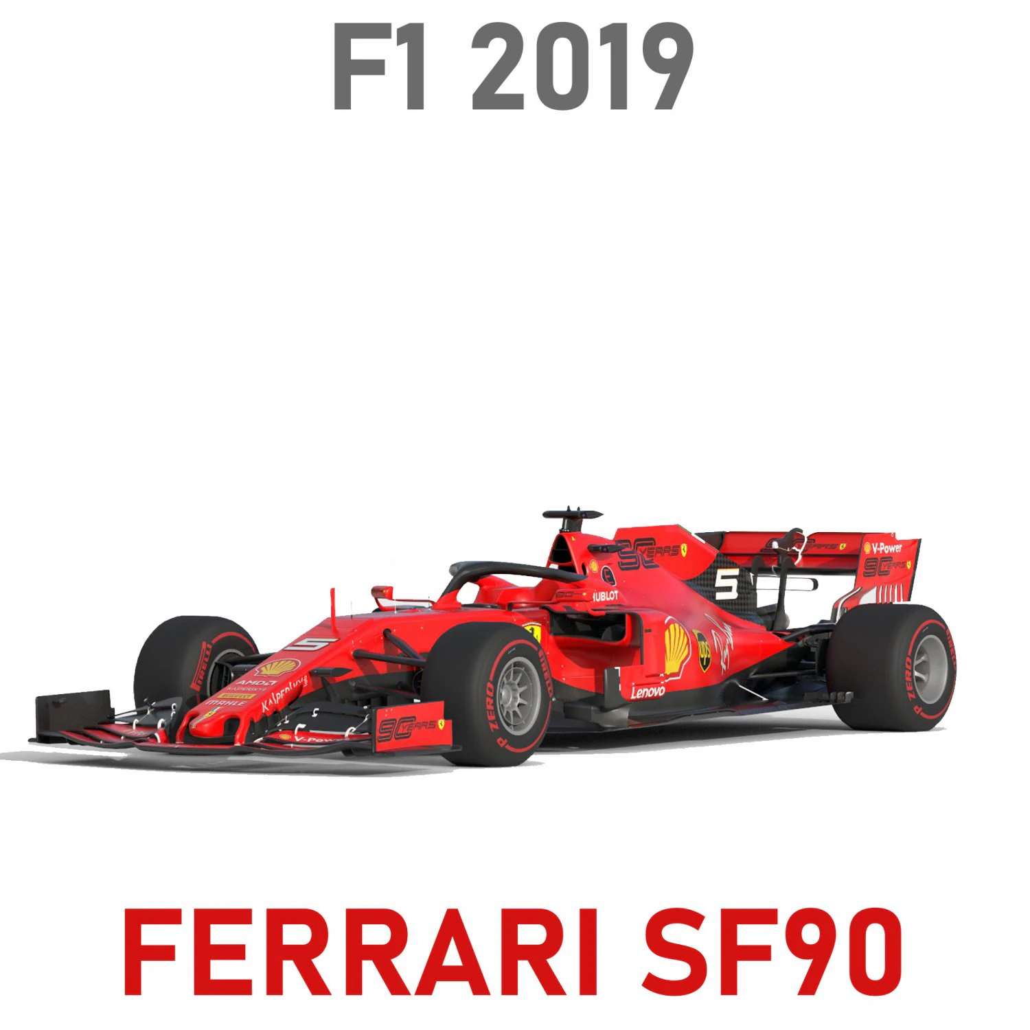 F1 scuderia ferari sf90 2019 3D Model .c4d .max .obj .3ds .fbx .stl .blend 