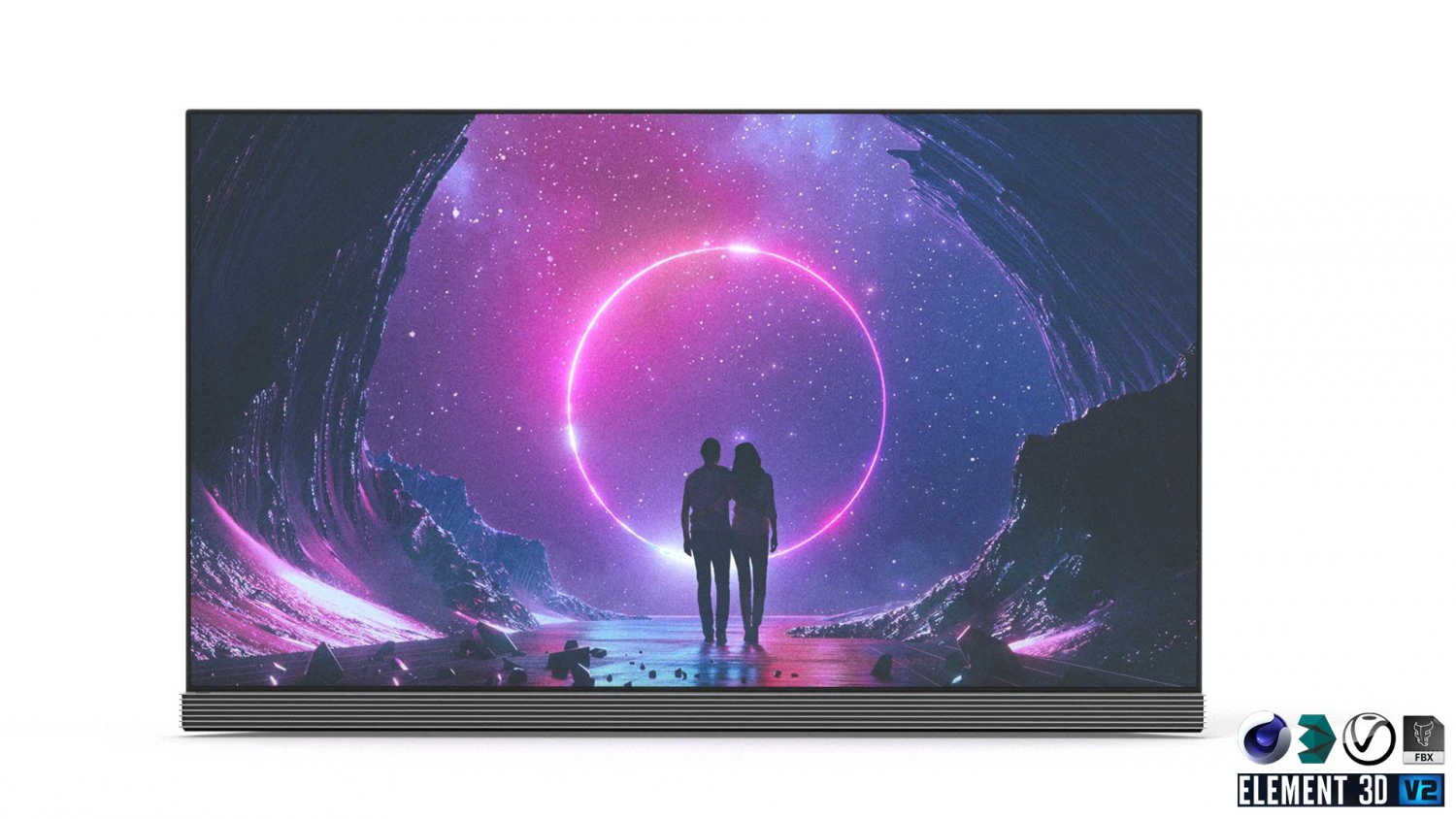 lg oled tv signature 65 - element 3d 3D Model .c4d .max .obj .3ds .fbx .stl .blend 