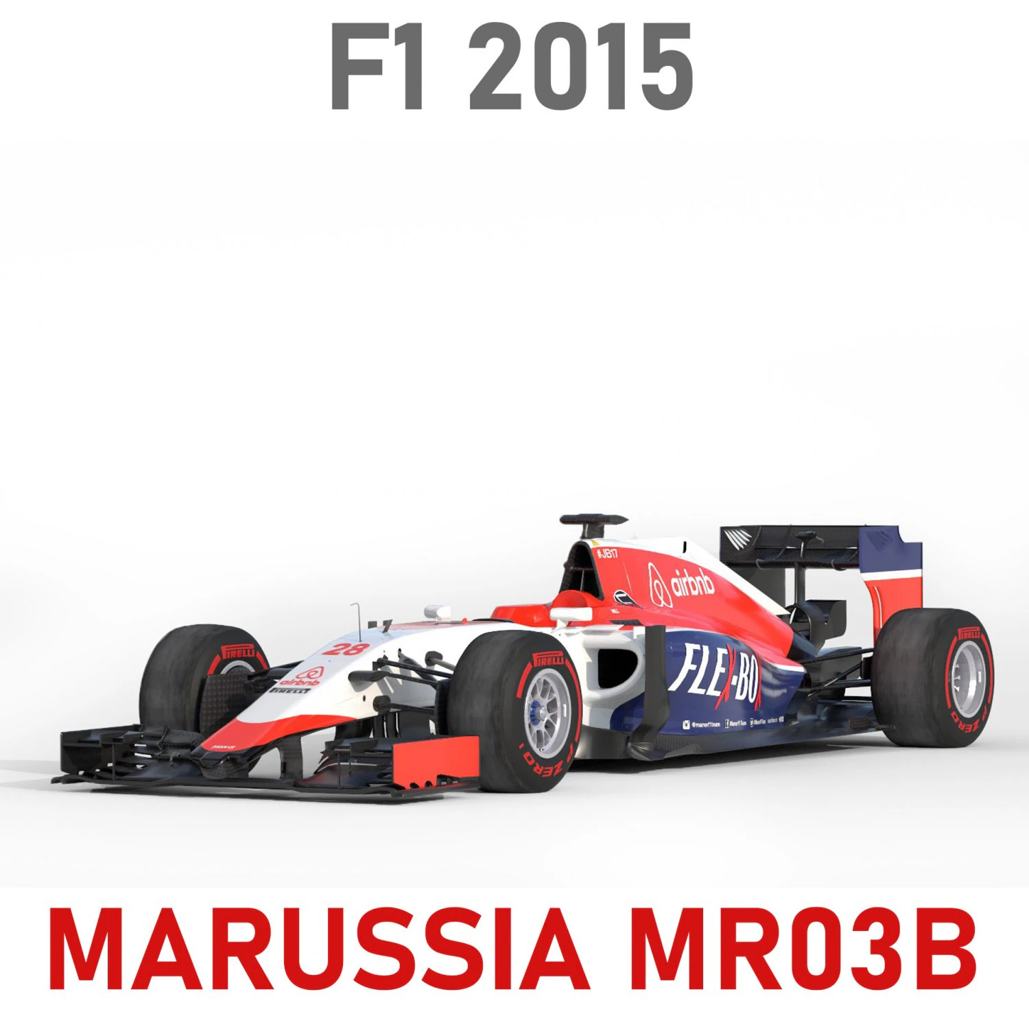 Marussia mr03b 2015 3D Model .c4d .max .obj .3ds .fbx .stl .blend 