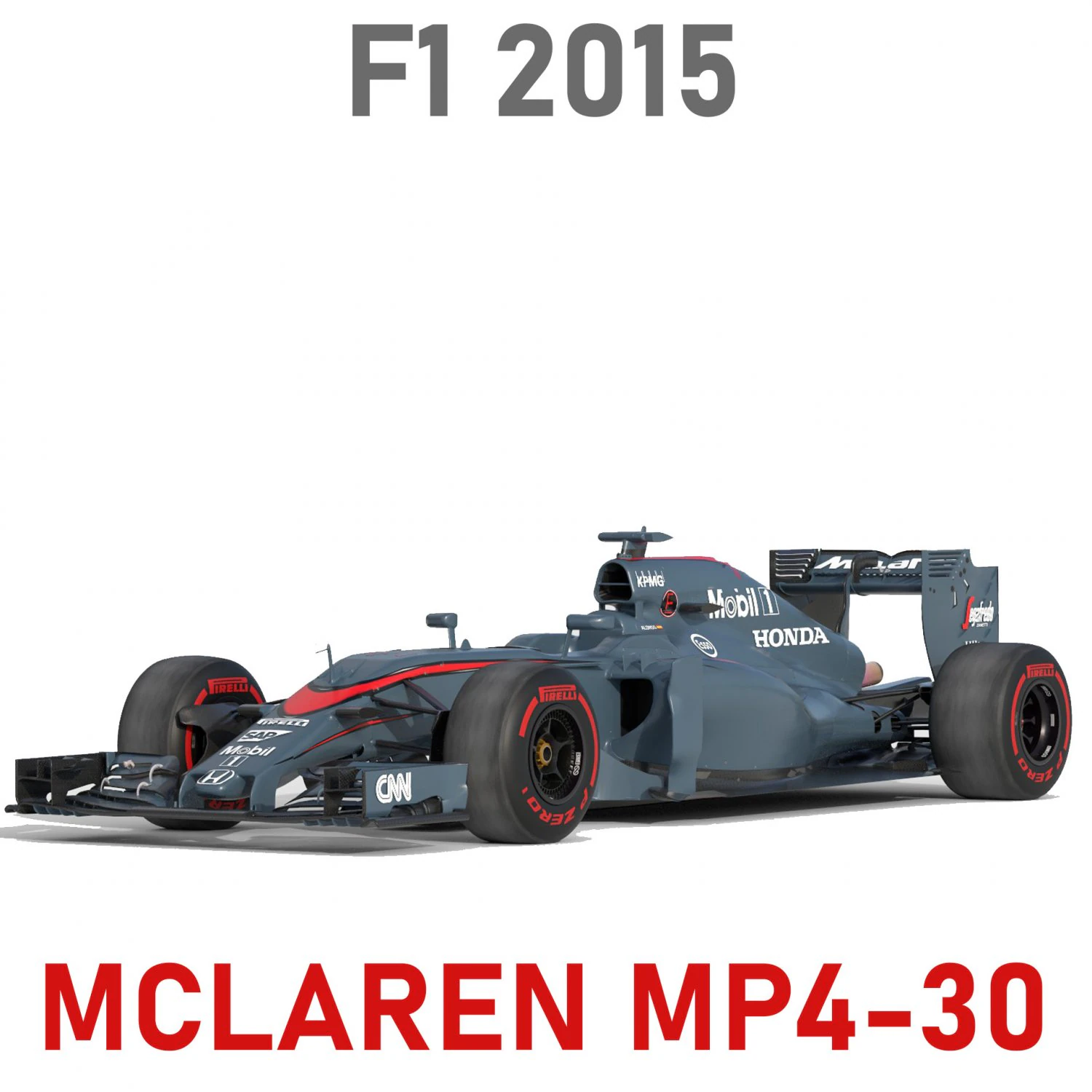 Mclaren mp4-30 2015 3D Model .c4d .max .obj .3ds .fbx .stl .blend