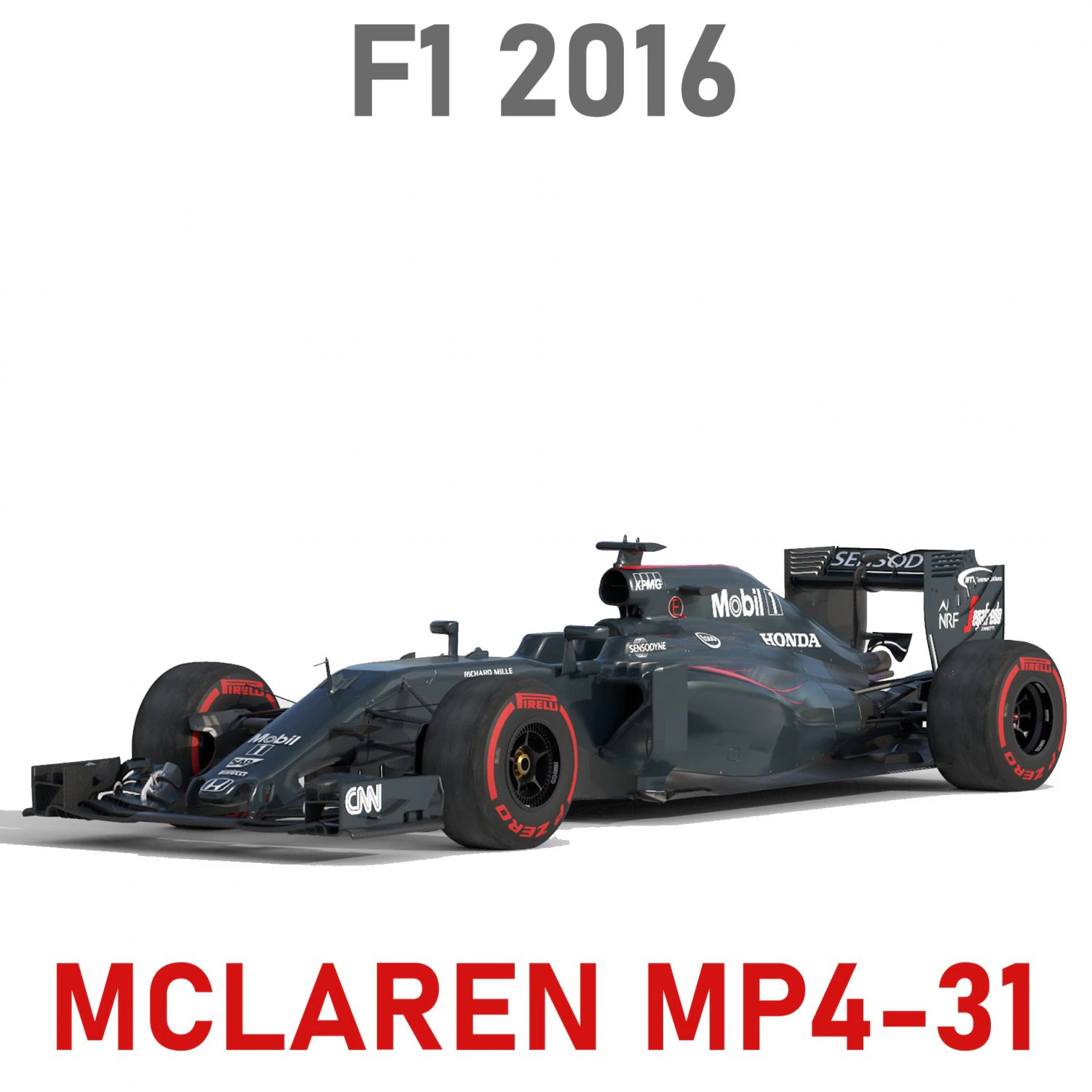 Mclaren MP4-31 2016 3D Model .c4d .max .obj .3ds .fbx .stl .blend