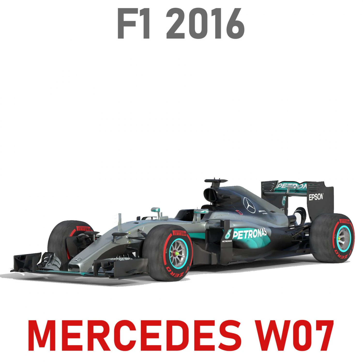 Mercedes w07 2016 3D Model .c4d .max .obj .3ds .fbx .stl .blend 