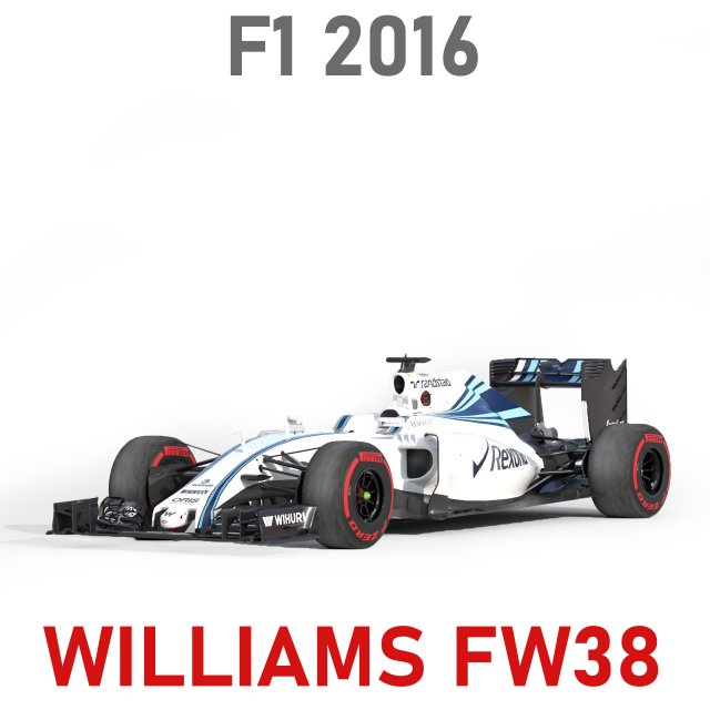 Williams fw-38 2016 3D Model .c4d .max .obj .3ds .fbx .stl .blend 