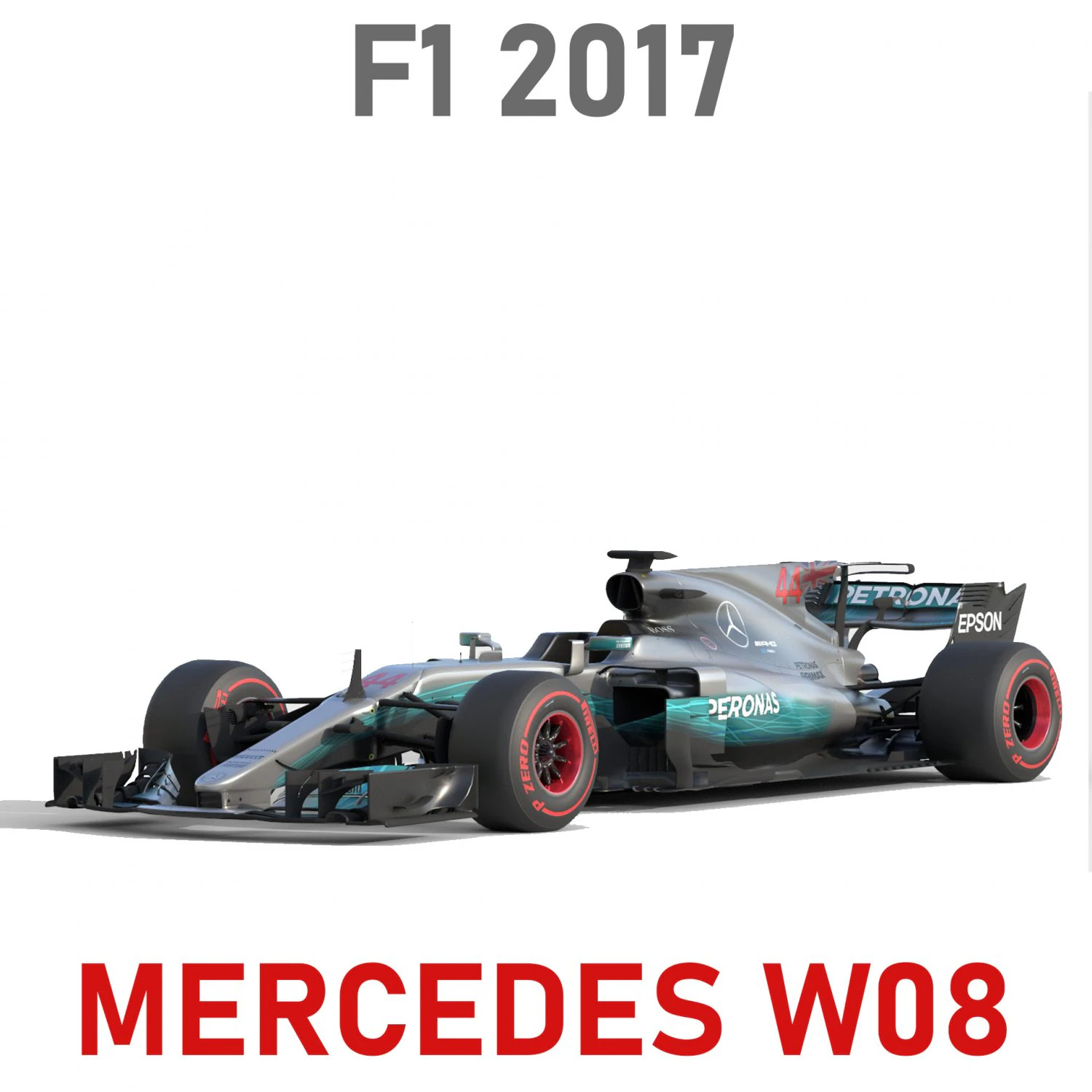 Mercedes w08 2017 3D Model .c4d .max .obj .3ds .fbx .stl .blend
