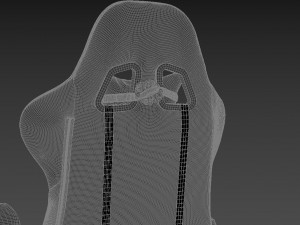 dxracer gaming chair black - element 3d and v-ray 3D Model