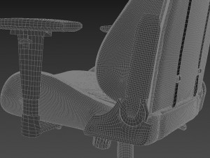 dxracer gaming chair black - element 3d and v-ray 3D Model