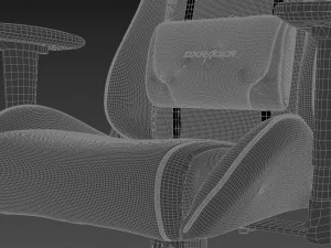 dxracer gaming chair blue - element 3d and v-ray 3D Model