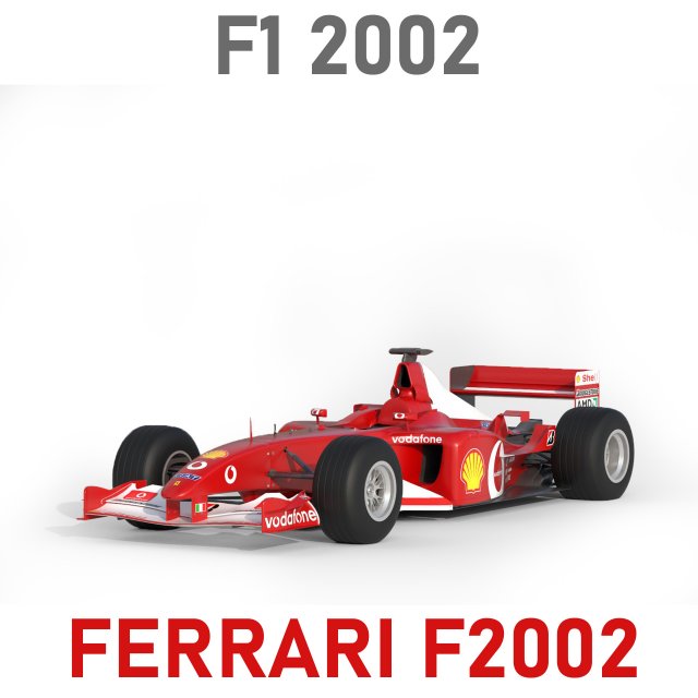 F1 ferrari f2 2002 3D मॉडल .c4d .max .obj .3ds .fbx .stl .blend 