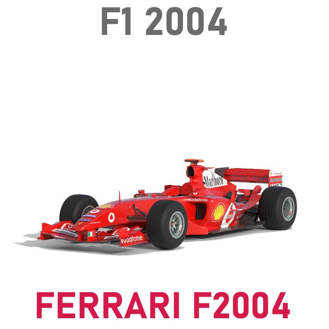F1 ferrari f2 2002 3D Model .c4d .max .obj .3ds .fbx .stl .blend 